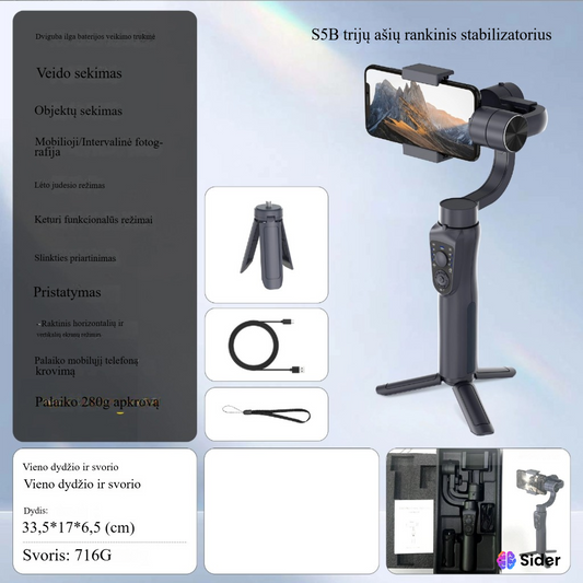 S5B trijų ašių rankinis stabilizatorius