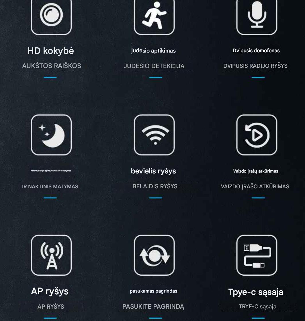 A3 belaidė WiFi apsaugos kamera su dvikrypčiu garsu ir HD raiška