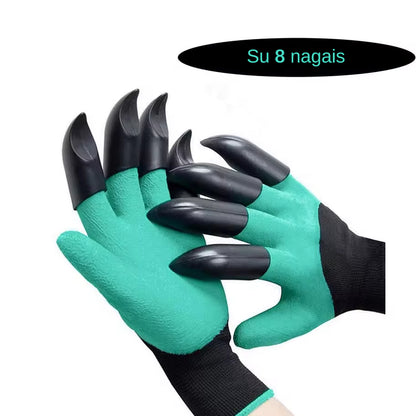 Universalios sodo pirštinės su nagais