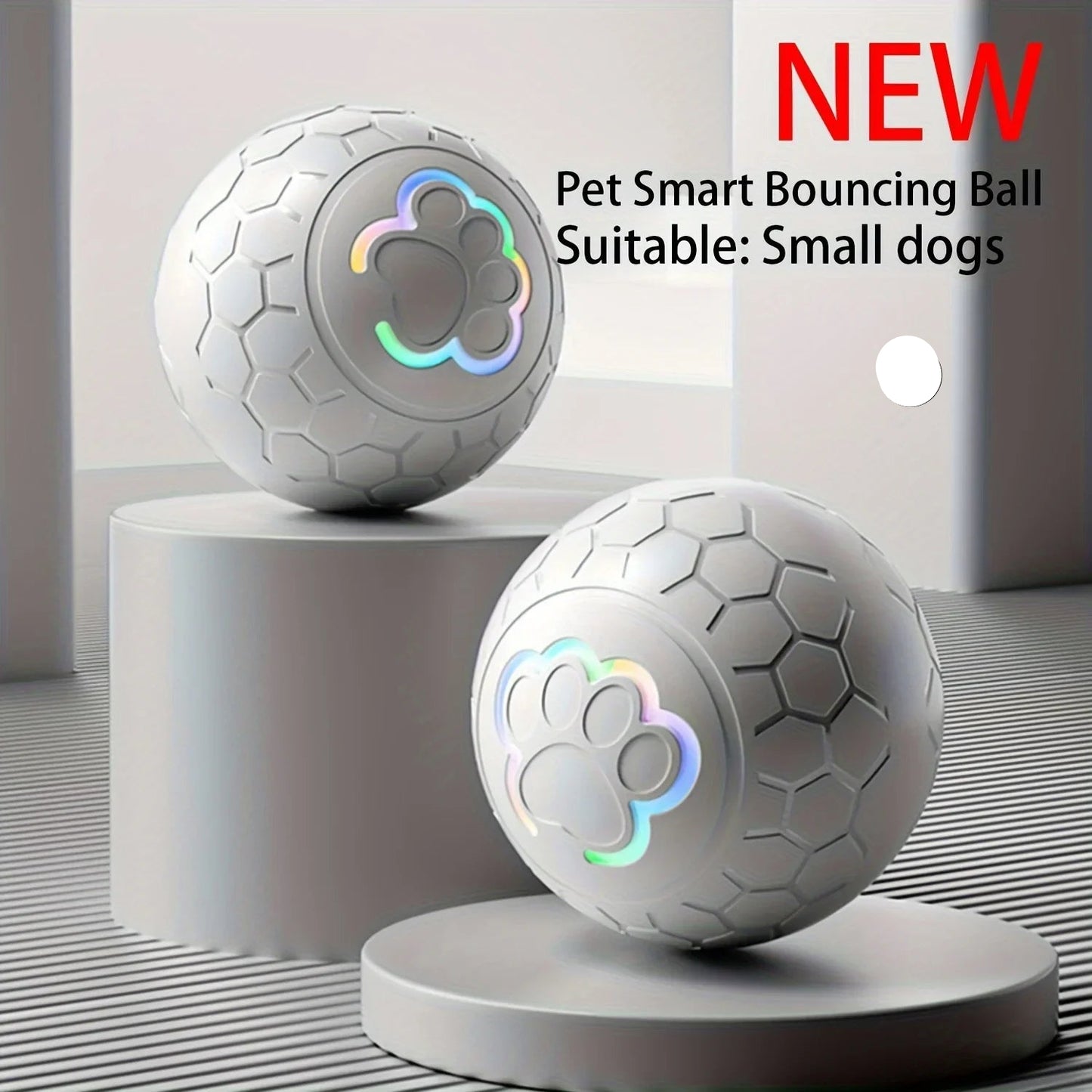 Išmanusis šokinėjantis kamuolys, skirtas mažiems ir vidutiniams šunims.