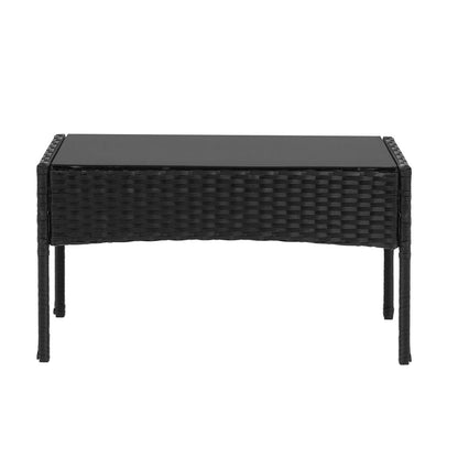 3-ių dalių lauko baldų komplektas juodas