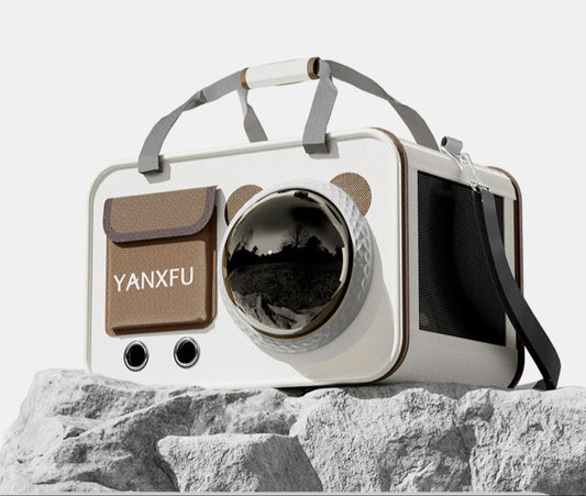 Erdvi ir kvėpuojanti katės tašė HUIYIMU – komfortas Jūsų augintiniui kelionėje