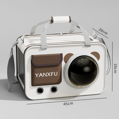 Erdvi ir kvėpuojanti katės tašė HUIYIMU – komfortas Jūsų augintiniui kelionėje