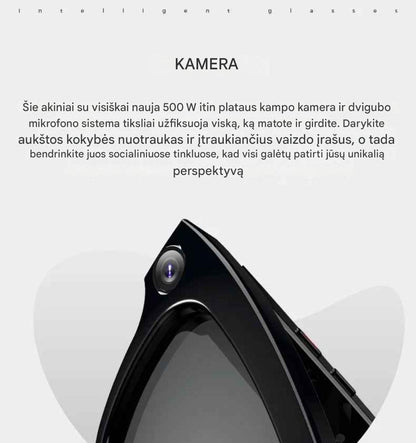 AI akiniai su kamera ir Bluetooth