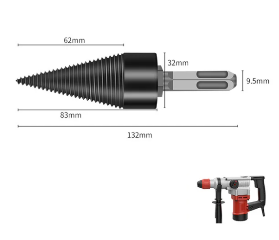 Medienos skaldymo įrankis