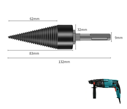 Medienos skaldymo įrankis
